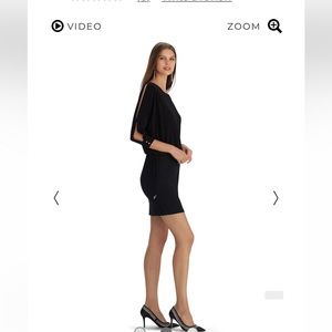 WHBM 3/4 Sleeve Dolman Blouson Black Dress